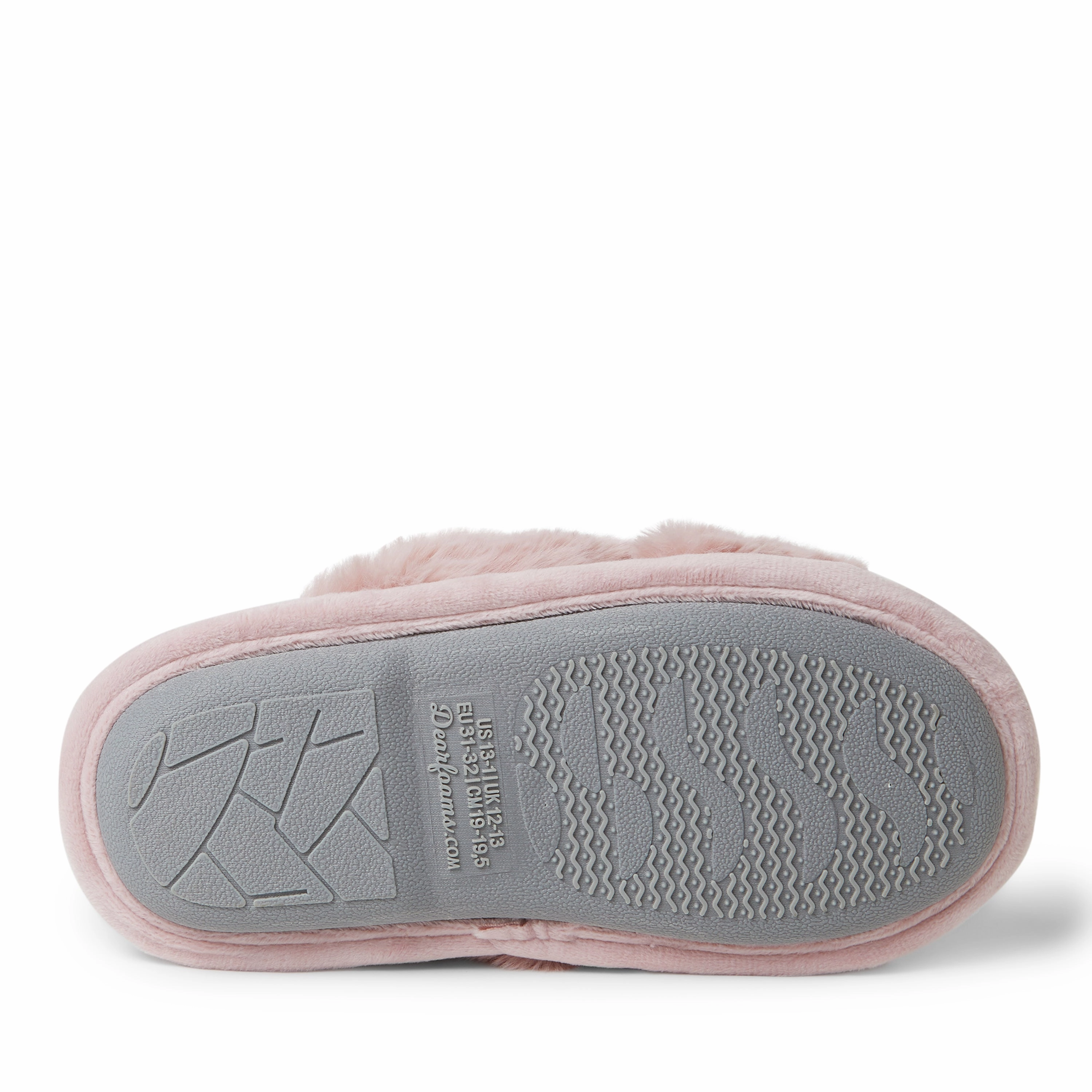 Dearfoams Kid's Jess Furry Crossband Slide Slippers