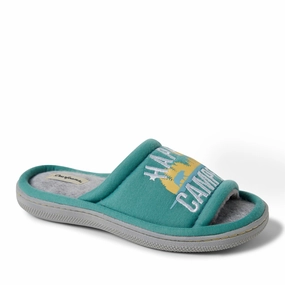 Dearfoams Kids Unisex Lennox Happy Camper Sweatshirt Slide Slipper Discount Boys Footwear online