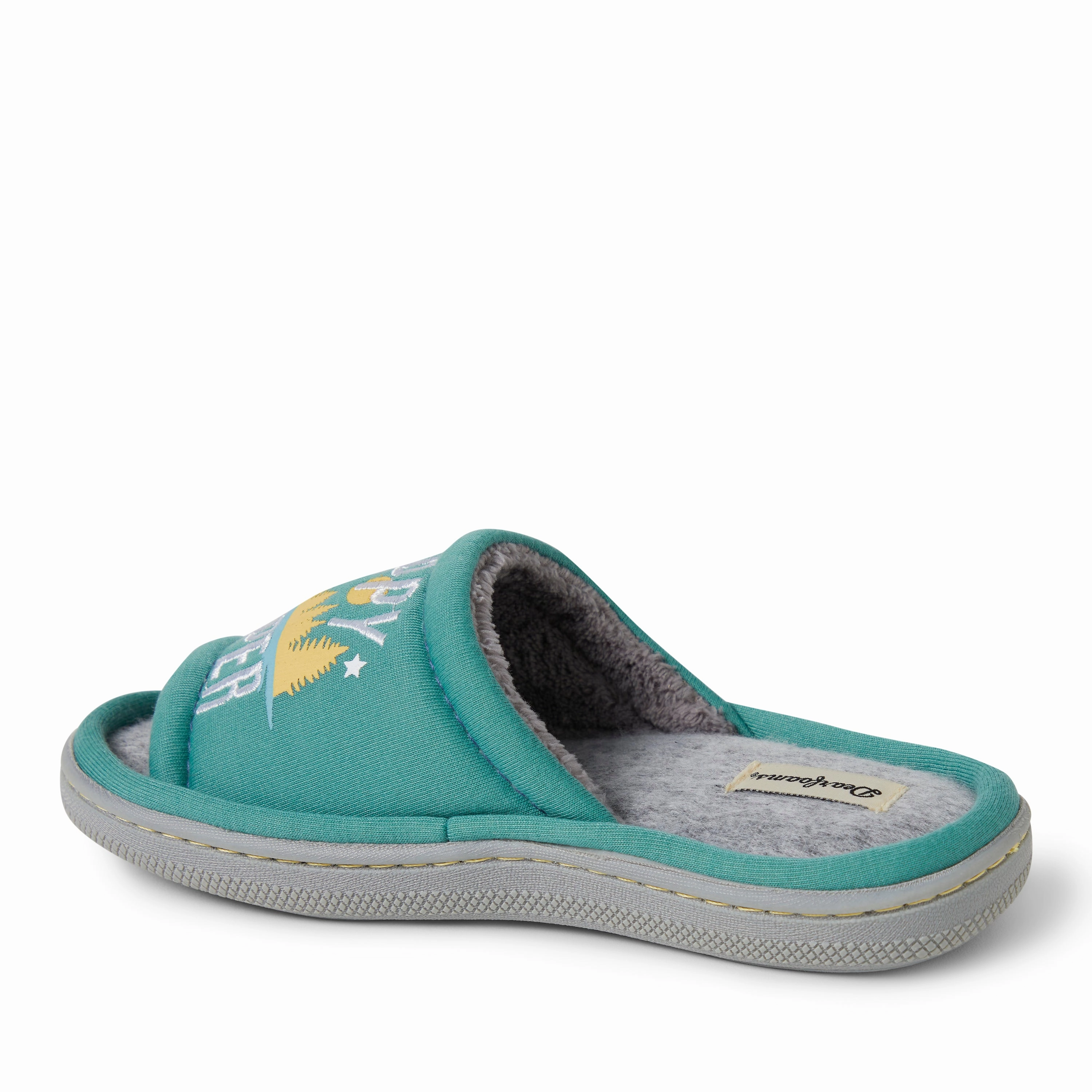 Dearfoams Kids Unisex Lennox Happy Camper Sweatshirt Slide Slipper