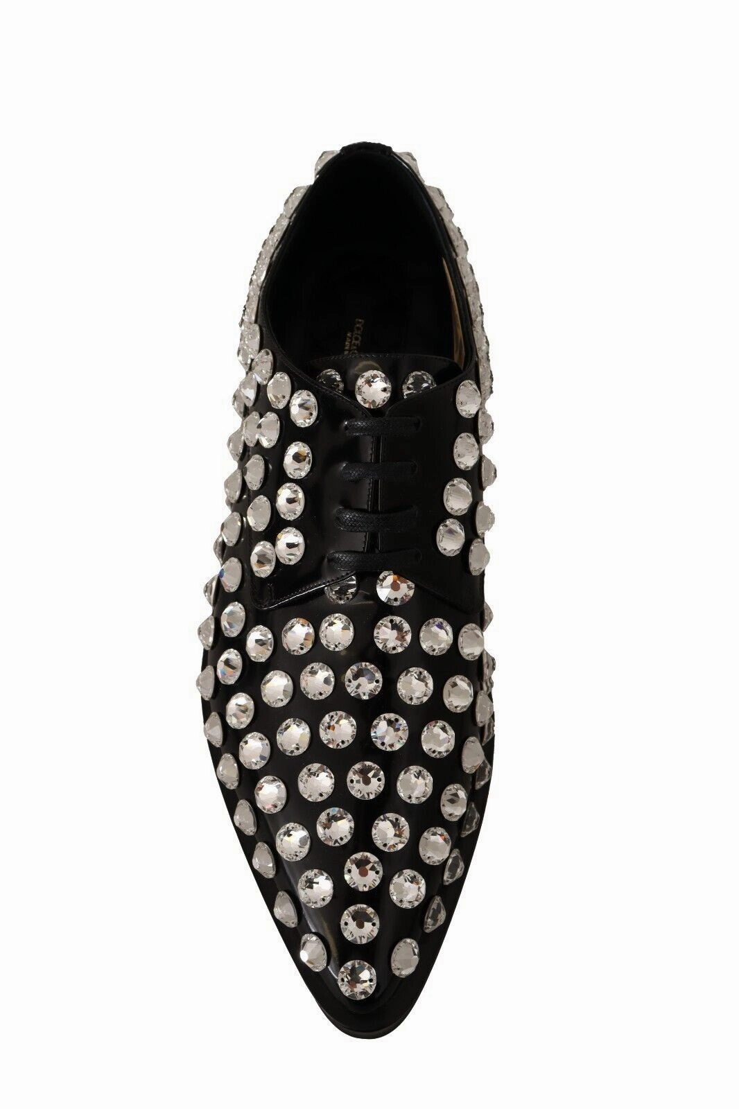 Dolce & Gabbana Crystal-Embellished Leather Formal Women's Flats