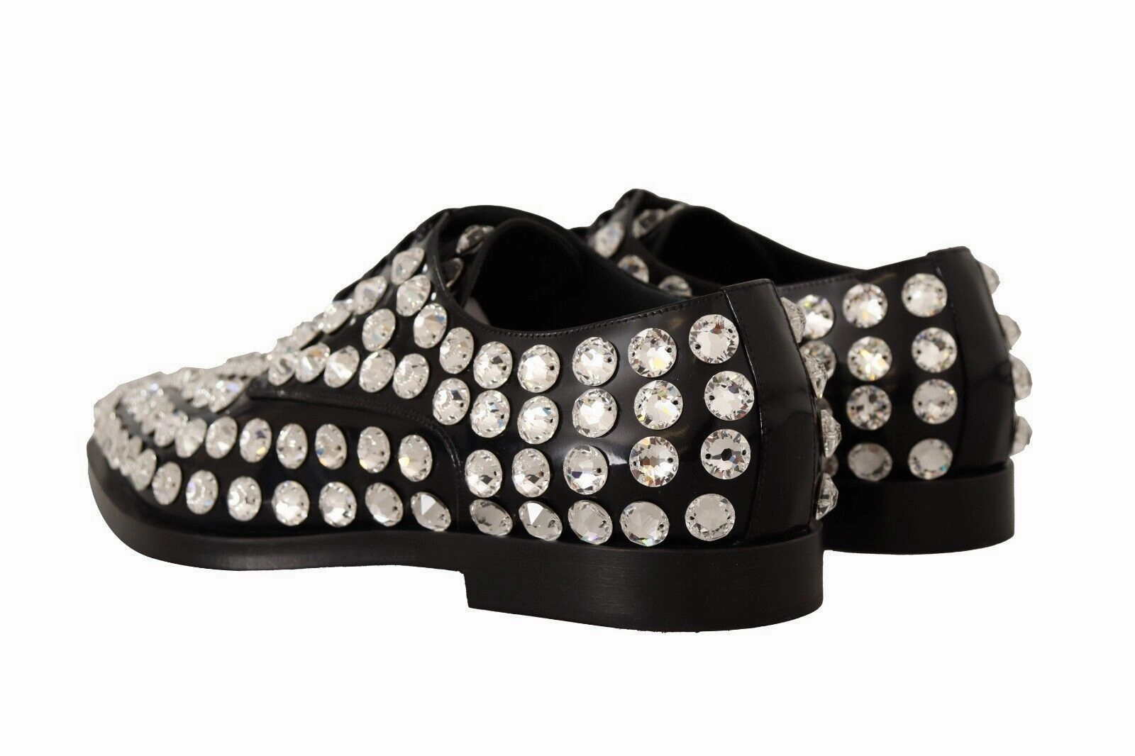 Dolce & Gabbana Crystal-Embellished Leather Formal Women's Flats