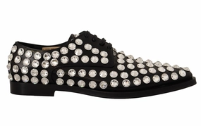 Dolce & Gabbana Crystal-Embellished Leather Formal Women's Flats Cheap Ballerina Flats Womens
