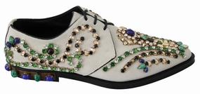 Dolce & Gabbana Elegant Suede Dress Flats with Women's Crystals Cheap Ballerina Flats Womens