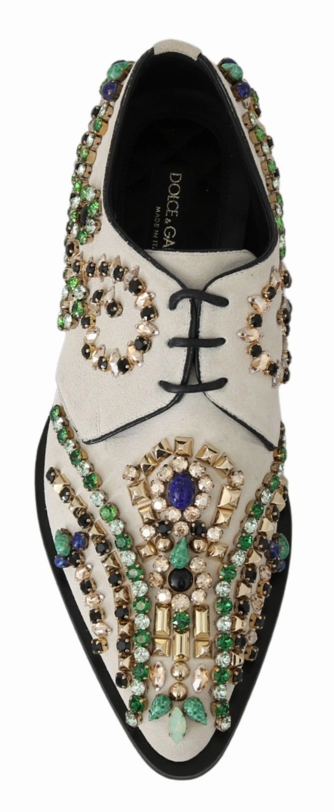 Dolce & Gabbana Elegant Suede Dress Flats with Women's Crystals
