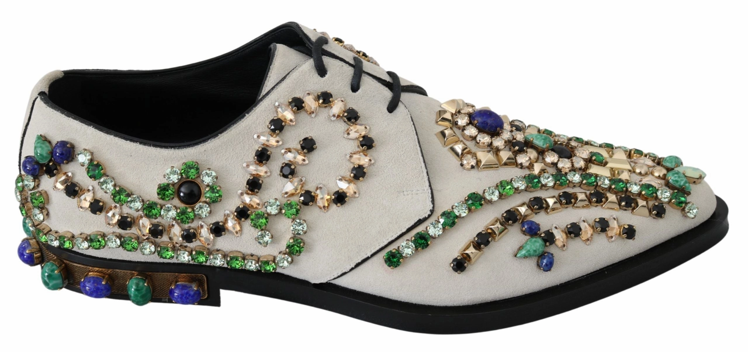 Dolce & Gabbana Elegant Suede Dress Flats with Women's Crystals Cheap Ballerina Flats Womens