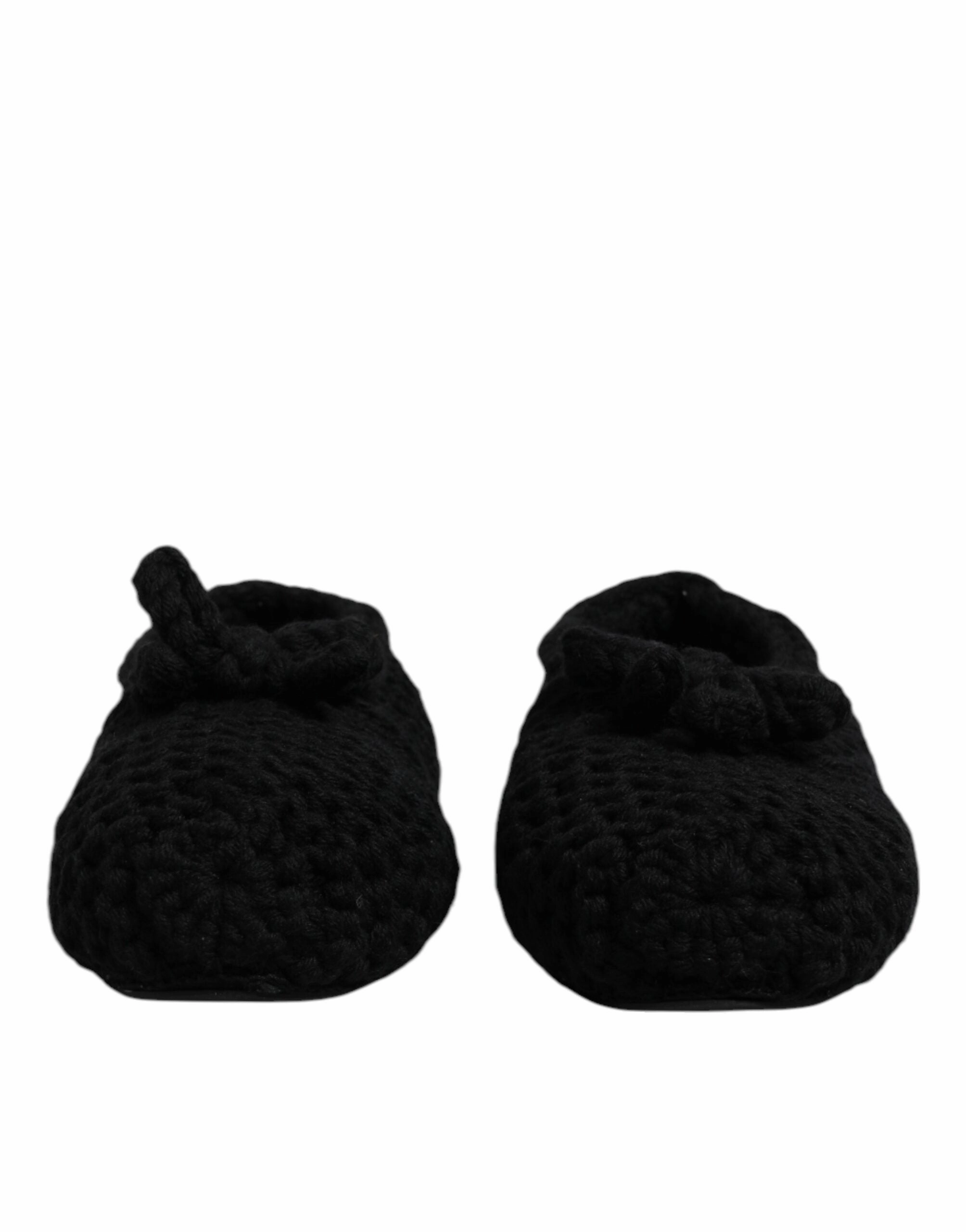 Dolce & Gabbana Wool Slip On Flats Ballerina Women's Shoes