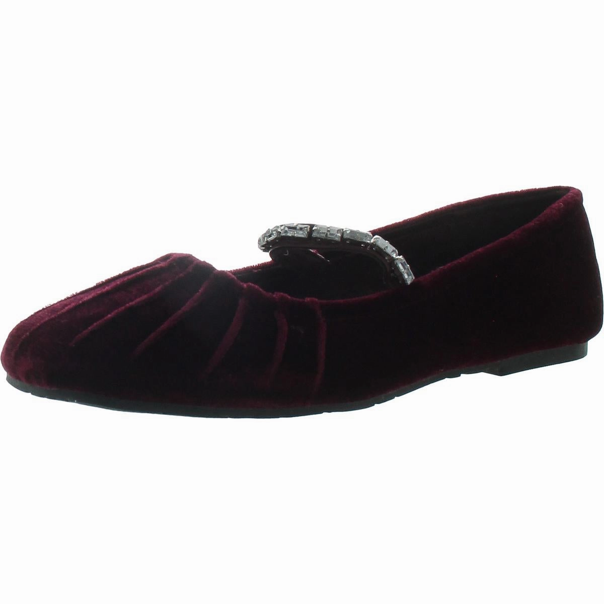 Eimar Womens Embellished Velvet Ballet Flats Trendy Flats for Women