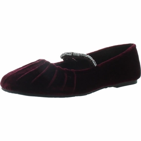 Eimar Womens Embellished Velvet Ballet Flats Trendy Flats for Women