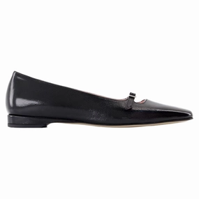 Emilie Ballerinas - Carel - Leather - Black Womens Flats special deals
