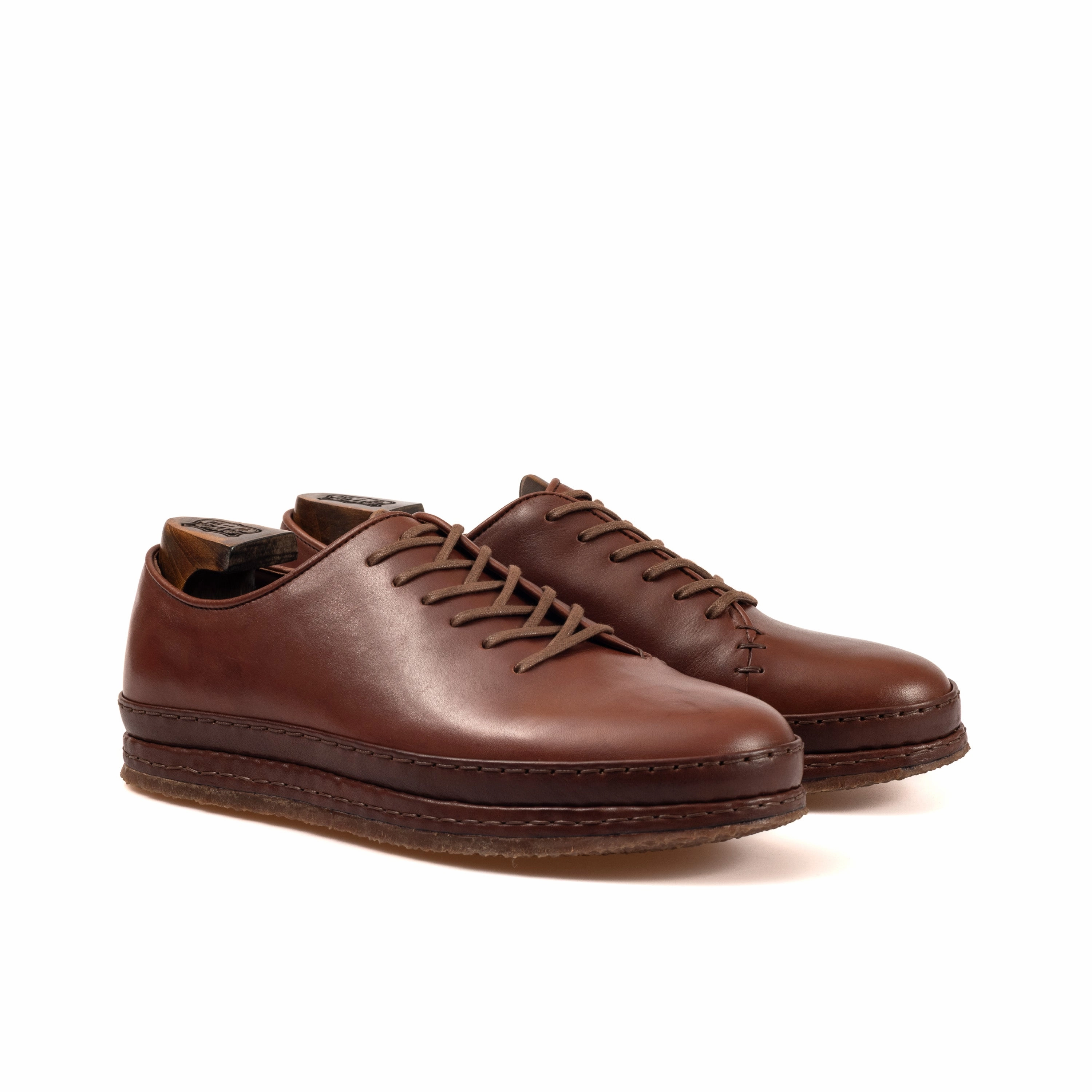 Ernest Wholecut - Brown Oak Bark Tanned Calf - Deluxe Care Pack