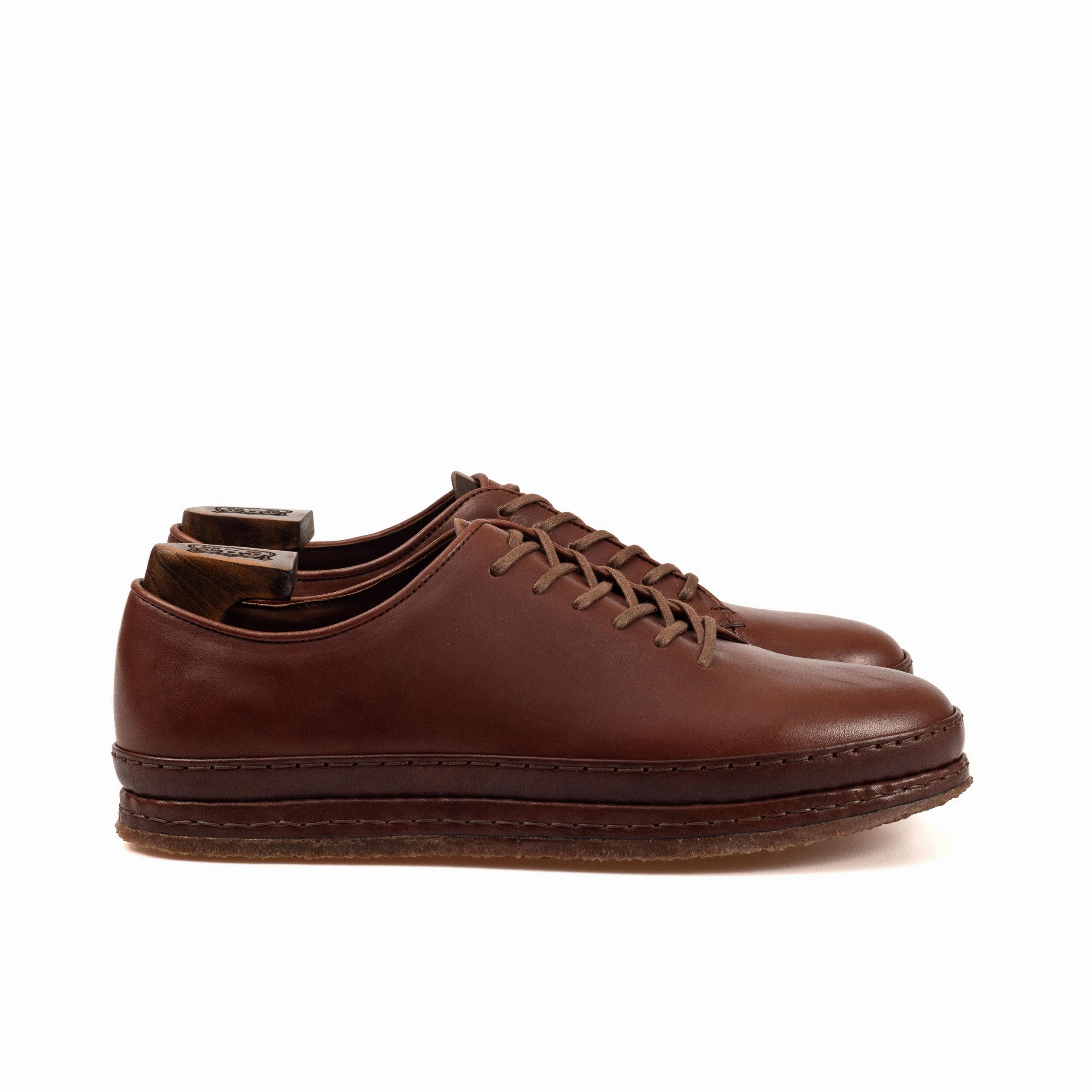 Ernest Wholecut - Brown Oak Bark Tanned Calf - Deluxe Care Pack