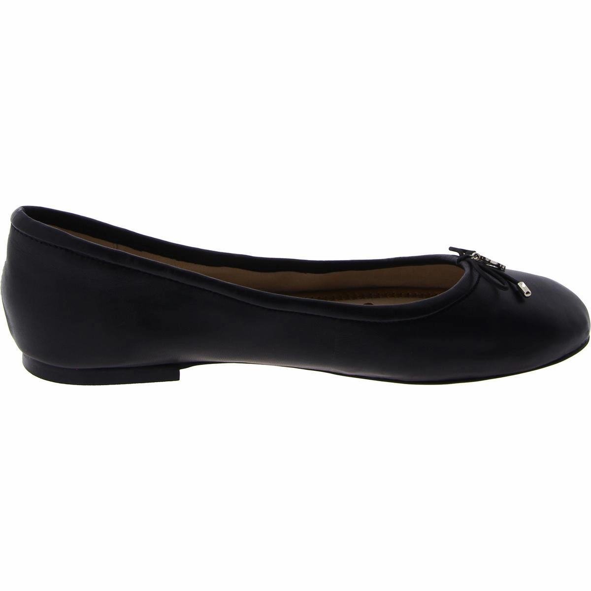 Felicia Womens Leather Embellished Ballet Flats
