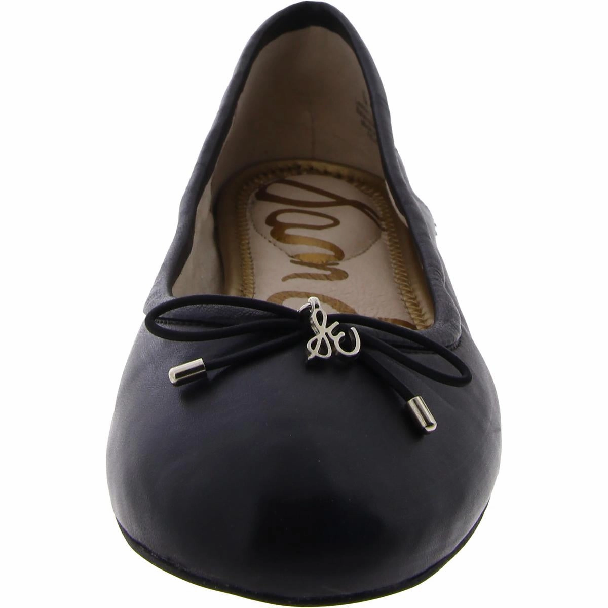 Felicia Womens Leather Embellished Ballet Flats