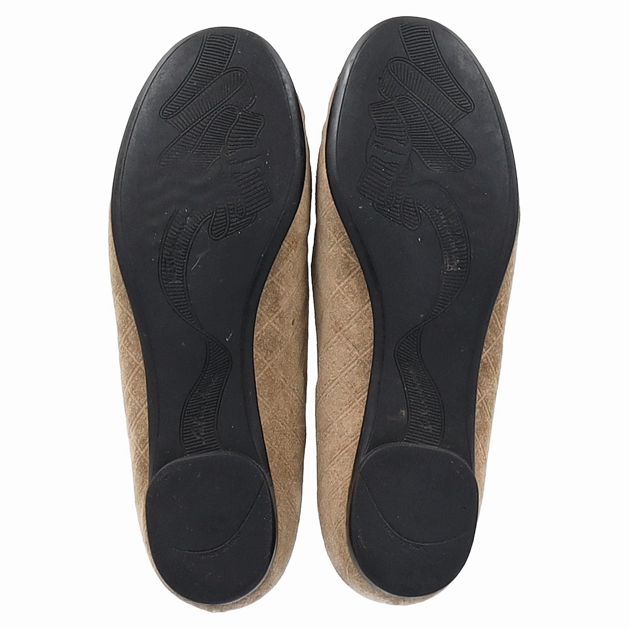 Ferragamo Cap Toe Ballerinas in Brown Suede