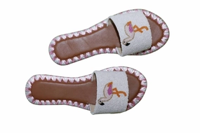 Flamingo Slides In White/multi/flamingo Womens Fashion Flats cheap