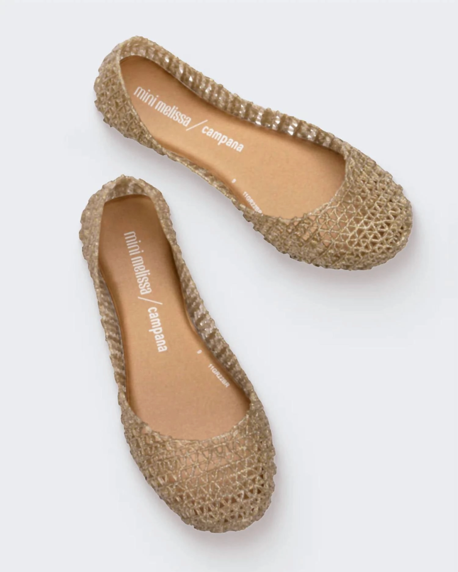 Girl's Campana Papel Flat In Gold Glitter