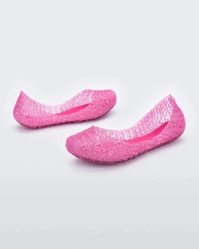 Girl's Campana Papel Flat In Pink Glitter Online sale for Girls Shoes