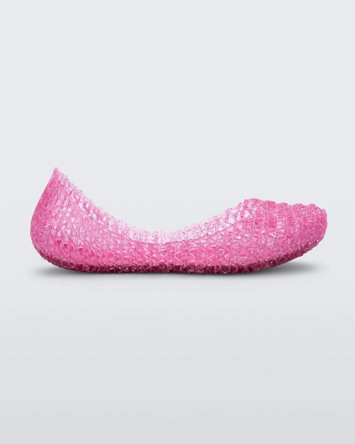 Girl's Campana Papel Flat In Pink Glitter
