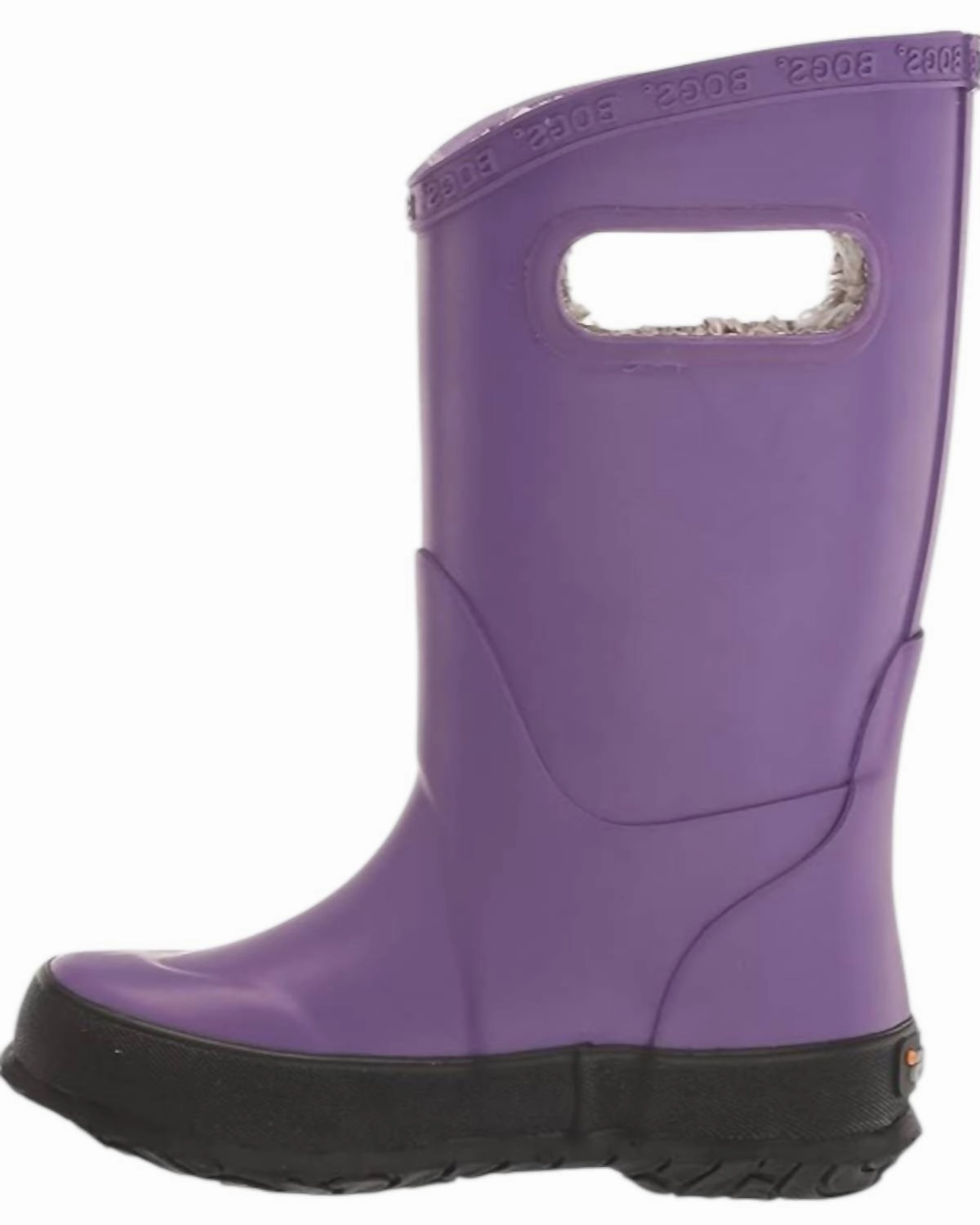 Girl's Plush Rain Boots In Purple