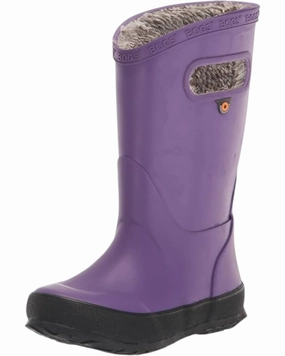 Girl's Plush Rain Boots In Purple Online sale for Girls Shoes