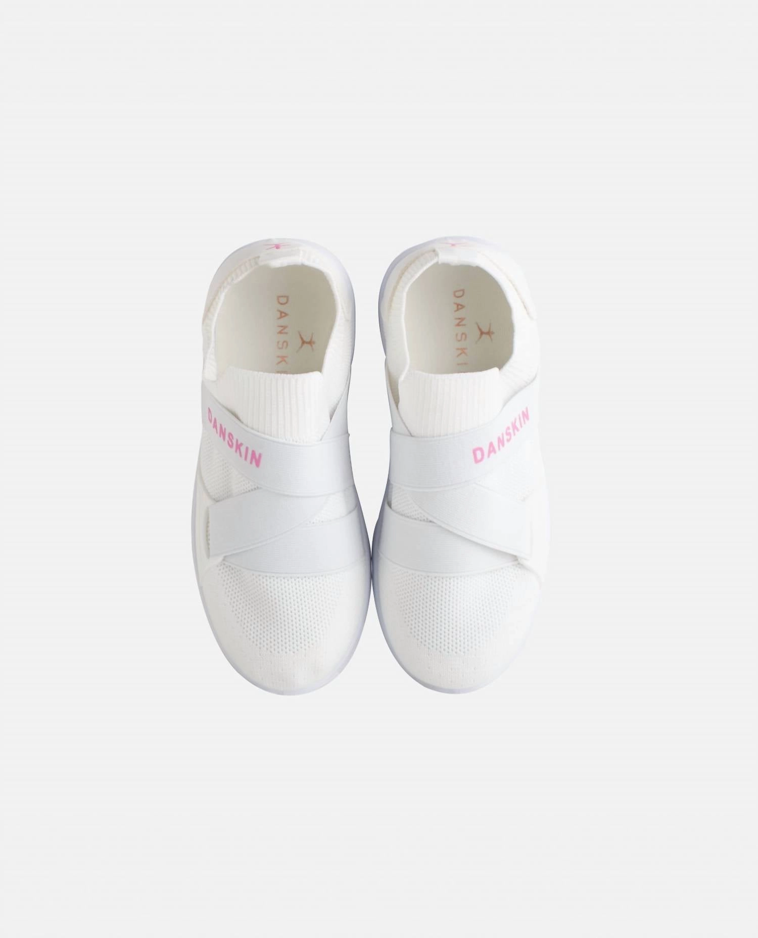 Girls Elite Slip On Sneaker In White/hot Pink