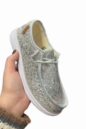 Glitter Kayak Shoes (A) In Light Blue Womens Casual Flats sale