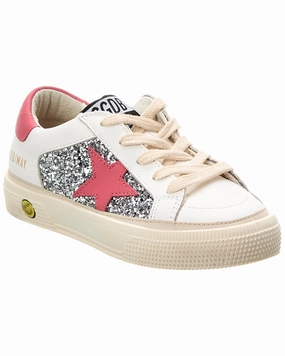 Golden Goose May Leather & Glitter Sneaker Affordable Casual Footwear for Girls