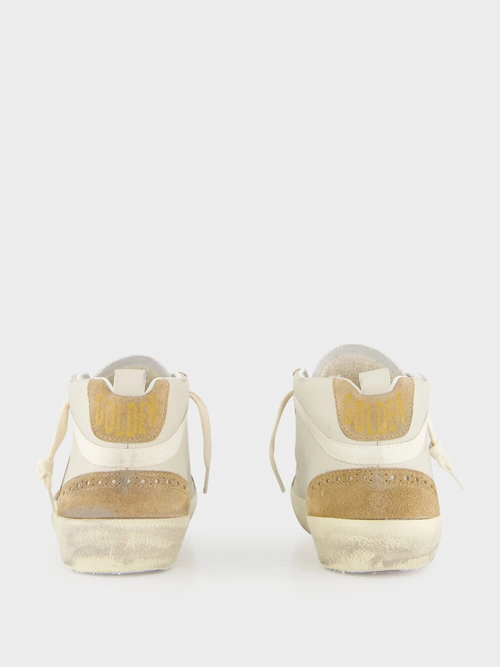 Grey Morn and Light Brown Mid Star Nubuck Leather Sneakers