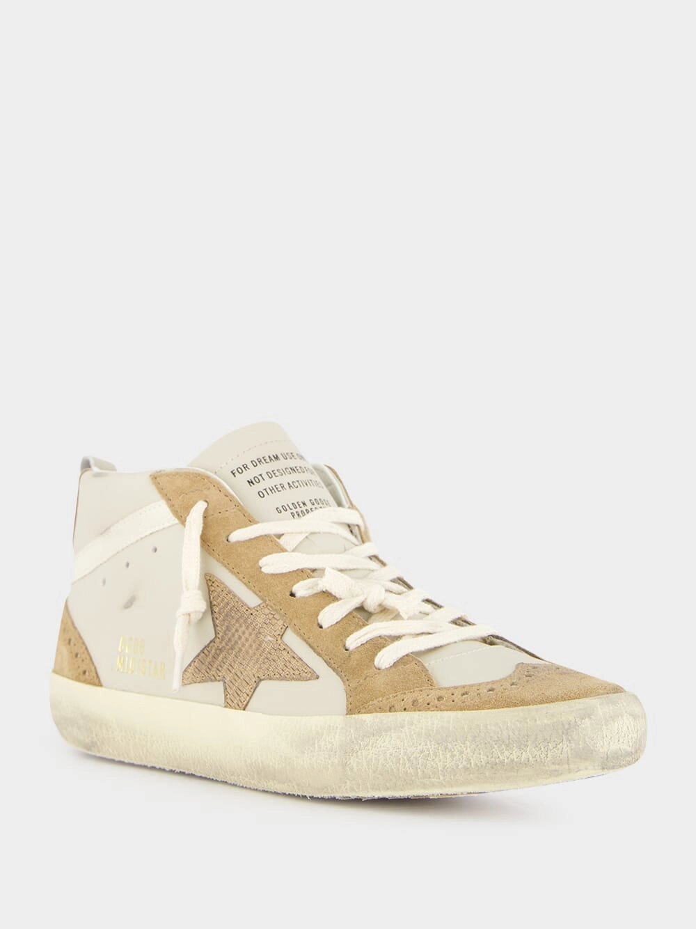 Grey Morn and Light Brown Mid Star Nubuck Leather Sneakers