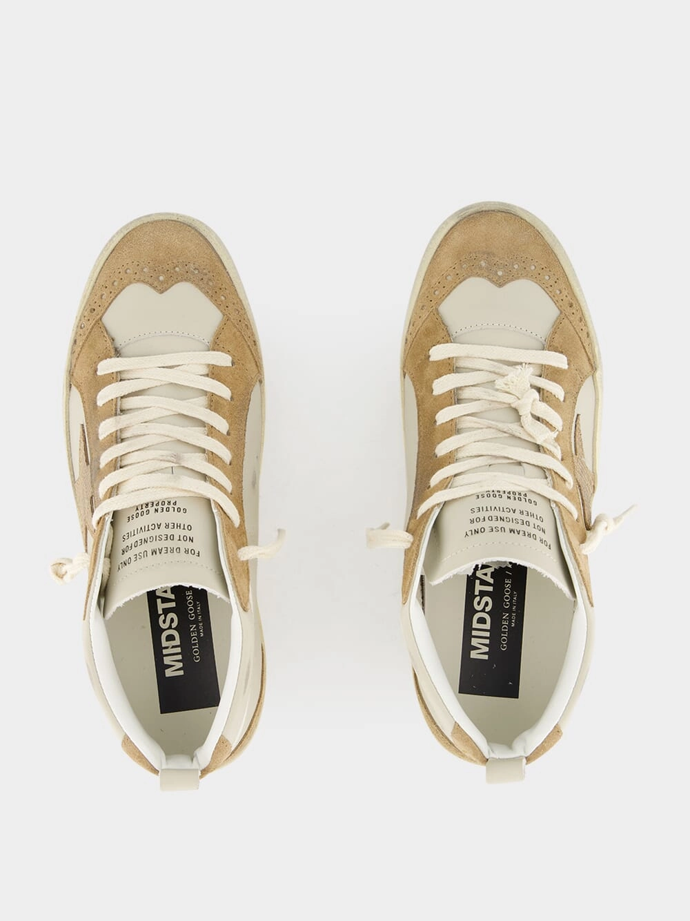 Grey Morn and Light Brown Mid Star Nubuck Leather Sneakers
