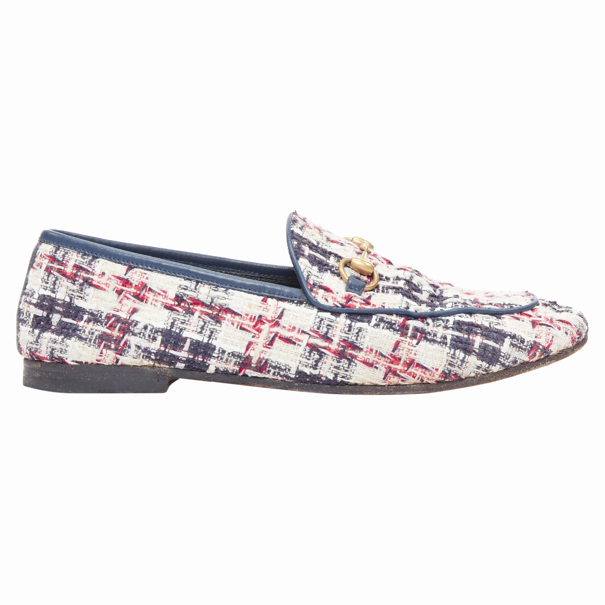 Gucci red tweed horsebit loafers Cheap Ballerina Flats Womens