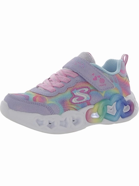 Infinite Heart Lights Girls Glitter Slip On Light-Up Shoes Affordable Casual Footwear for Girls