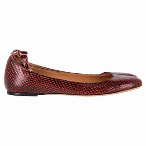 Isabel Marant Etoile Lili Python-Effect Ballet Flats in Red Leather Womens Casual Flats sale