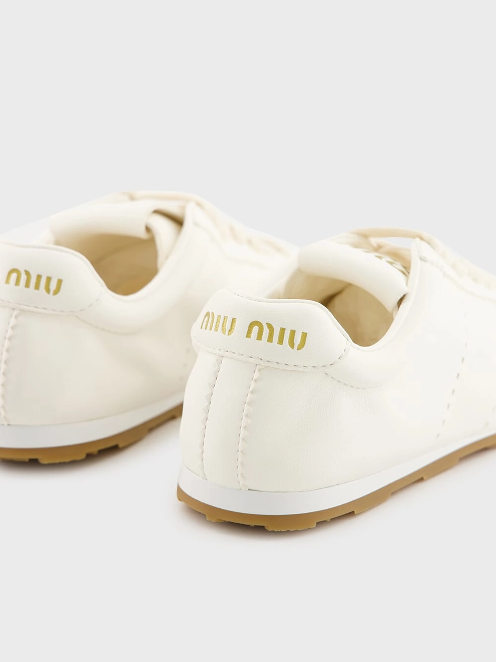 Ivory Plume Nappa Leather Sneakers