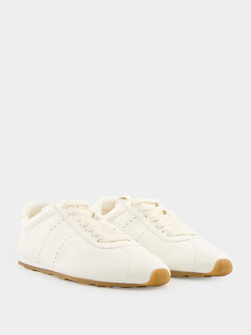 Ivory Plume Nappa Leather Sneakers