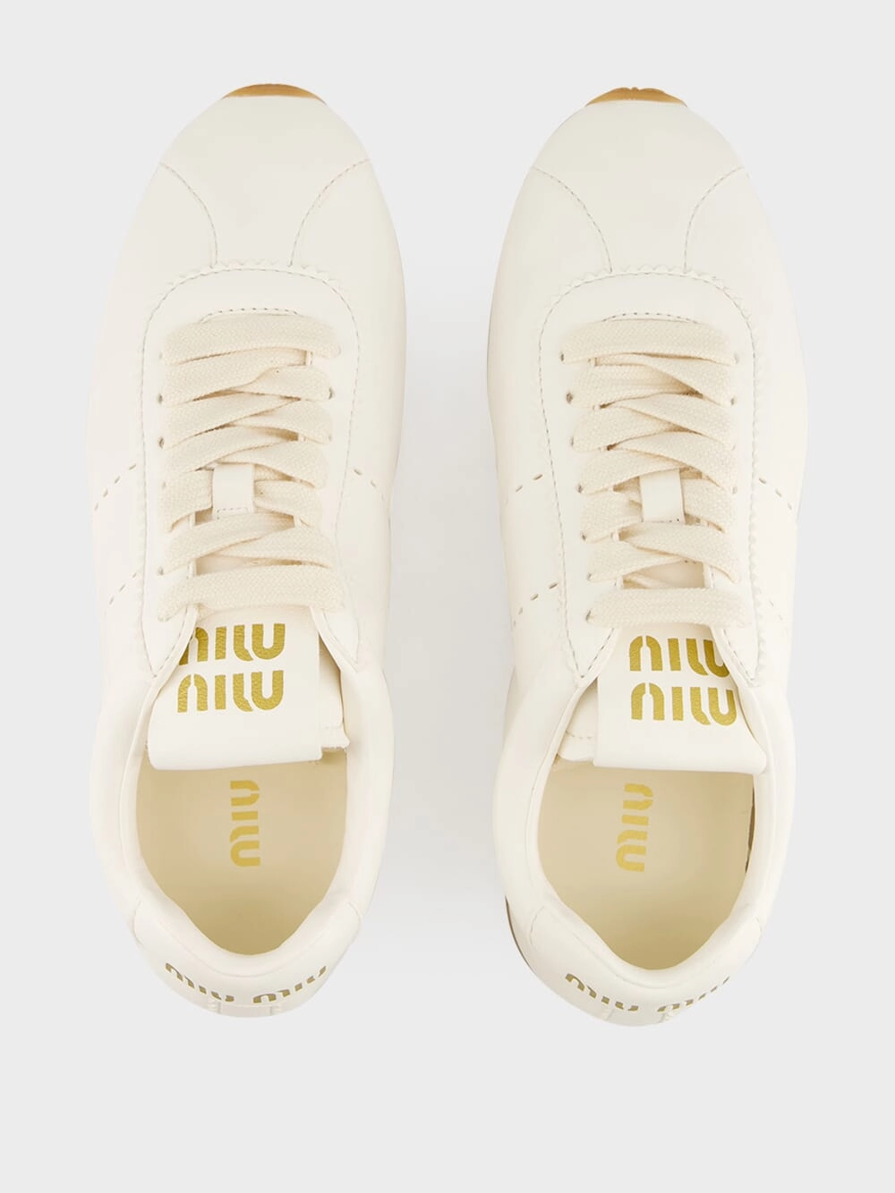 Ivory Plume Nappa Leather Sneakers