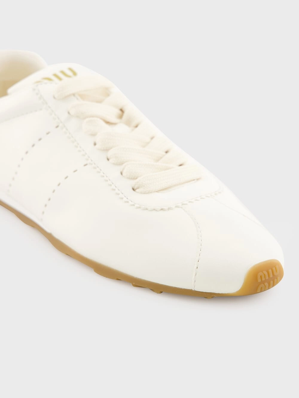 Ivory Plume Nappa Leather Sneakers