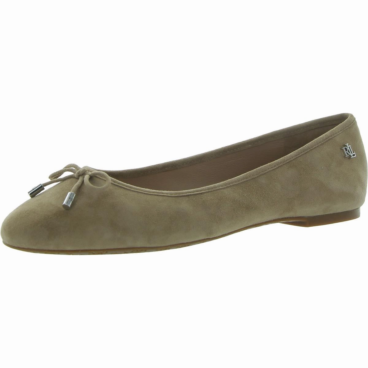 Jayna Womens Leather Round Toe Ballet Flats