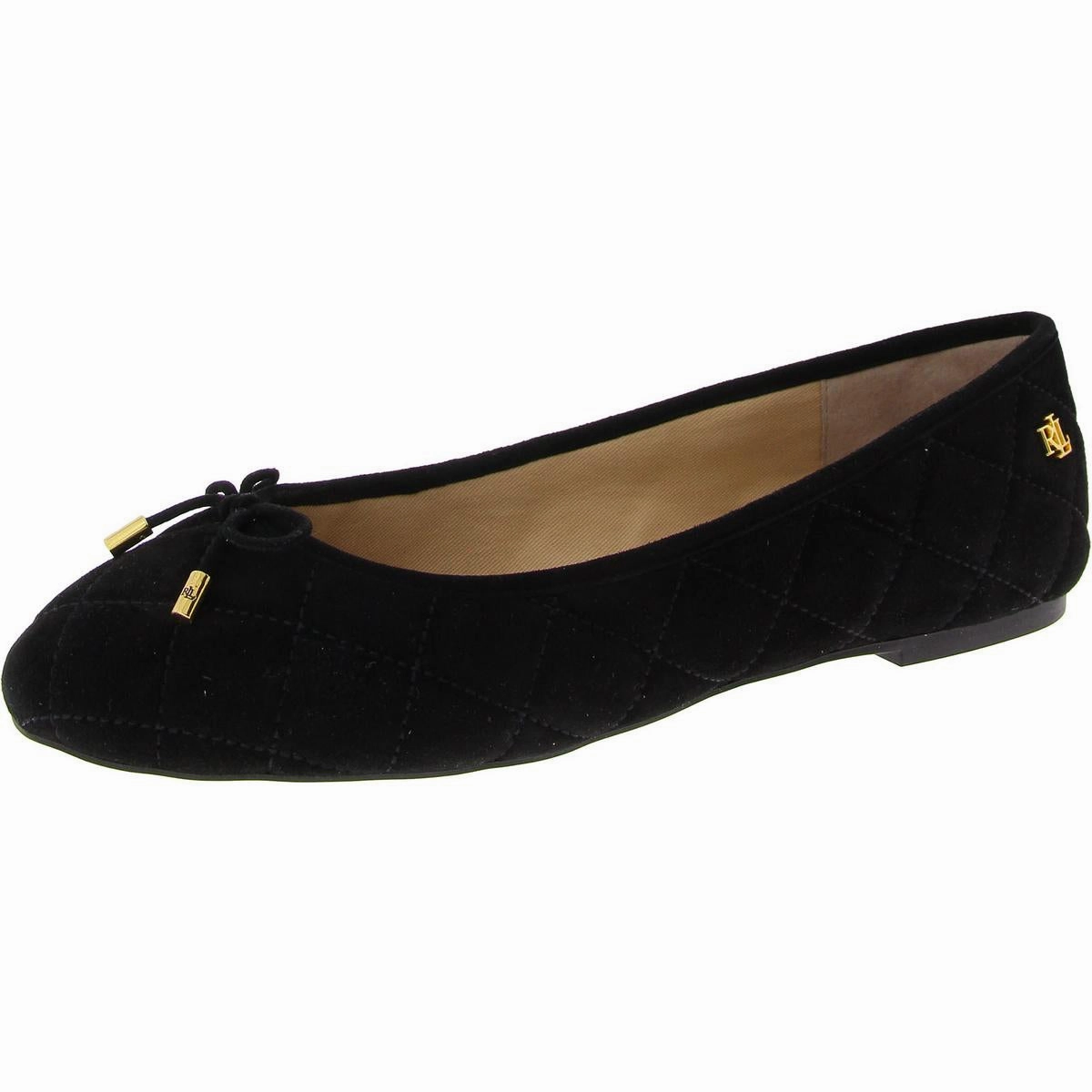 Jayna Womens Leather Round Toe Ballet Flats