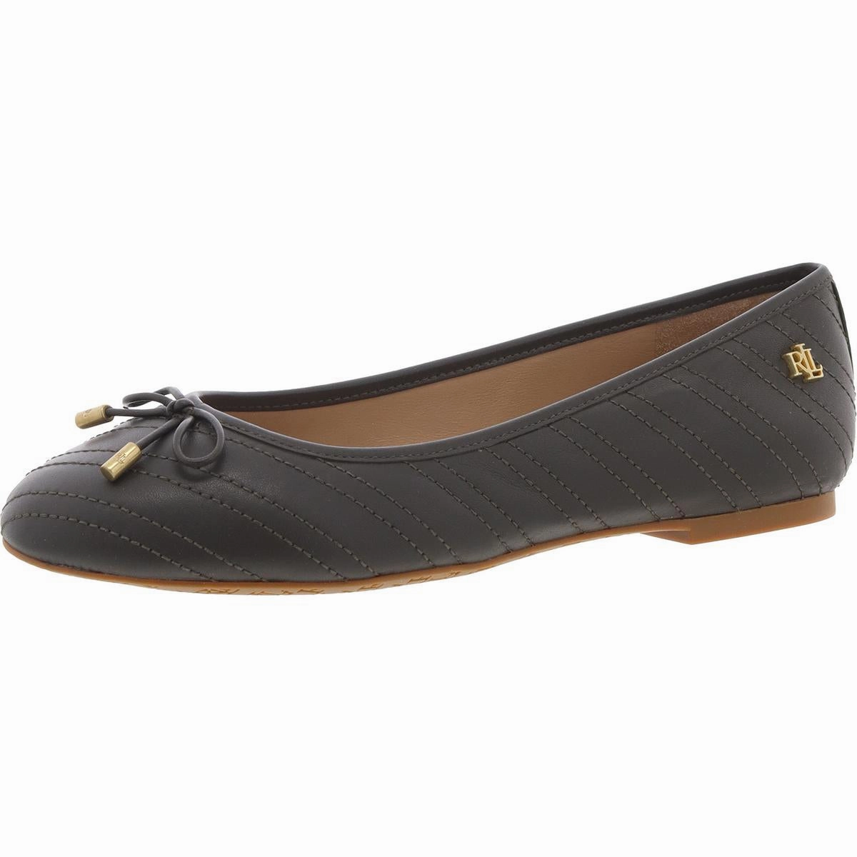 Jayna Womens Leather Round Toe Ballet Flats