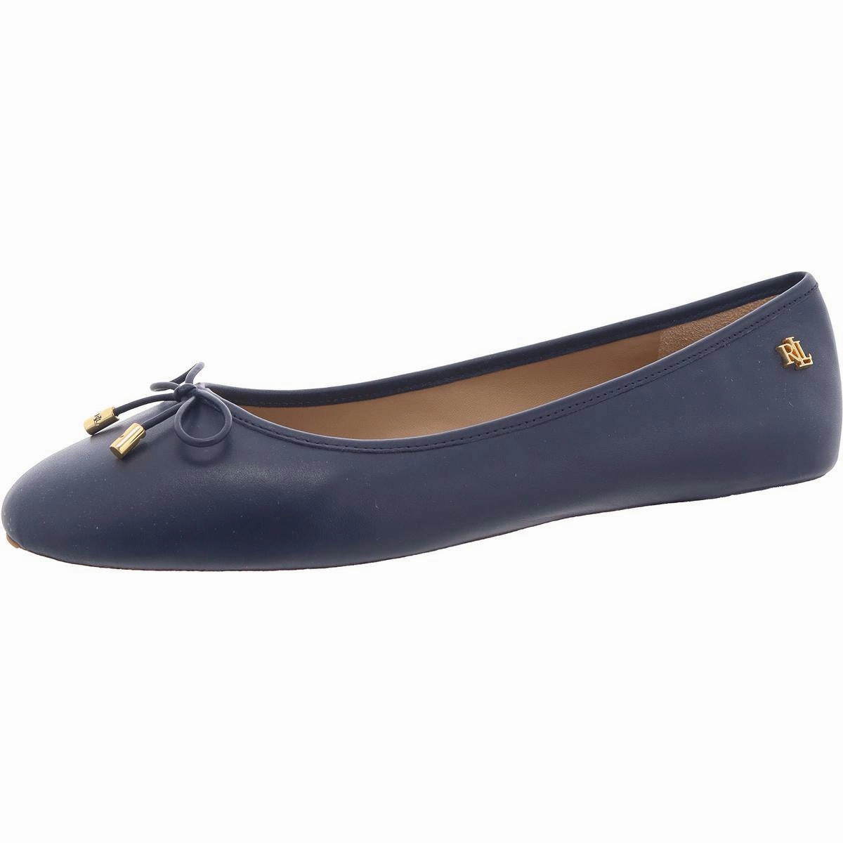 Jayna Womens Leather Round Toe Ballet Flats