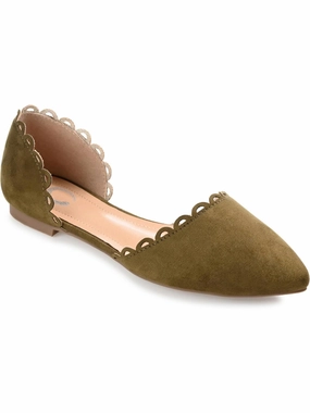Jezlin Womens Faux Suede Pointed Toe D'Orsay Womens Flat Shoes clearance