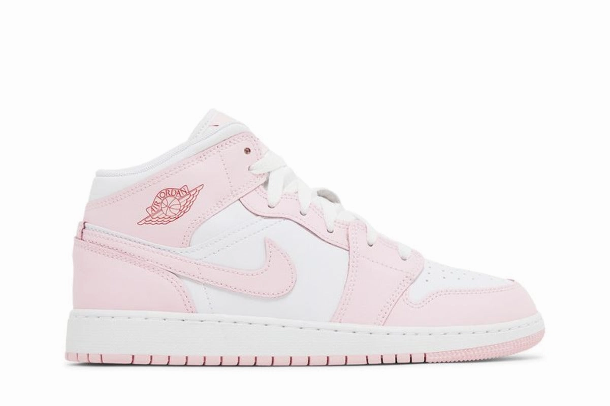 Jordan 1 Mid Pink Foam Fire Red (GS) Girls Casual Shoes promo price