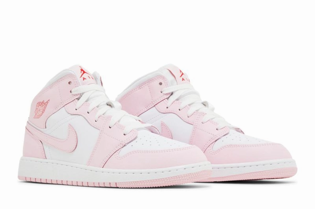 Jordan 1 Mid Pink Foam Fire Red (GS)