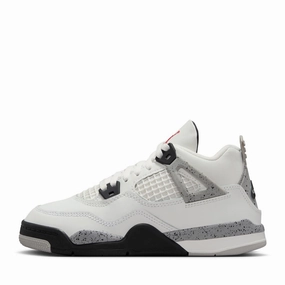 Jordan 4 Retro 'White Cement' (PS) - Summit White/Fire Red Sneakers final sale