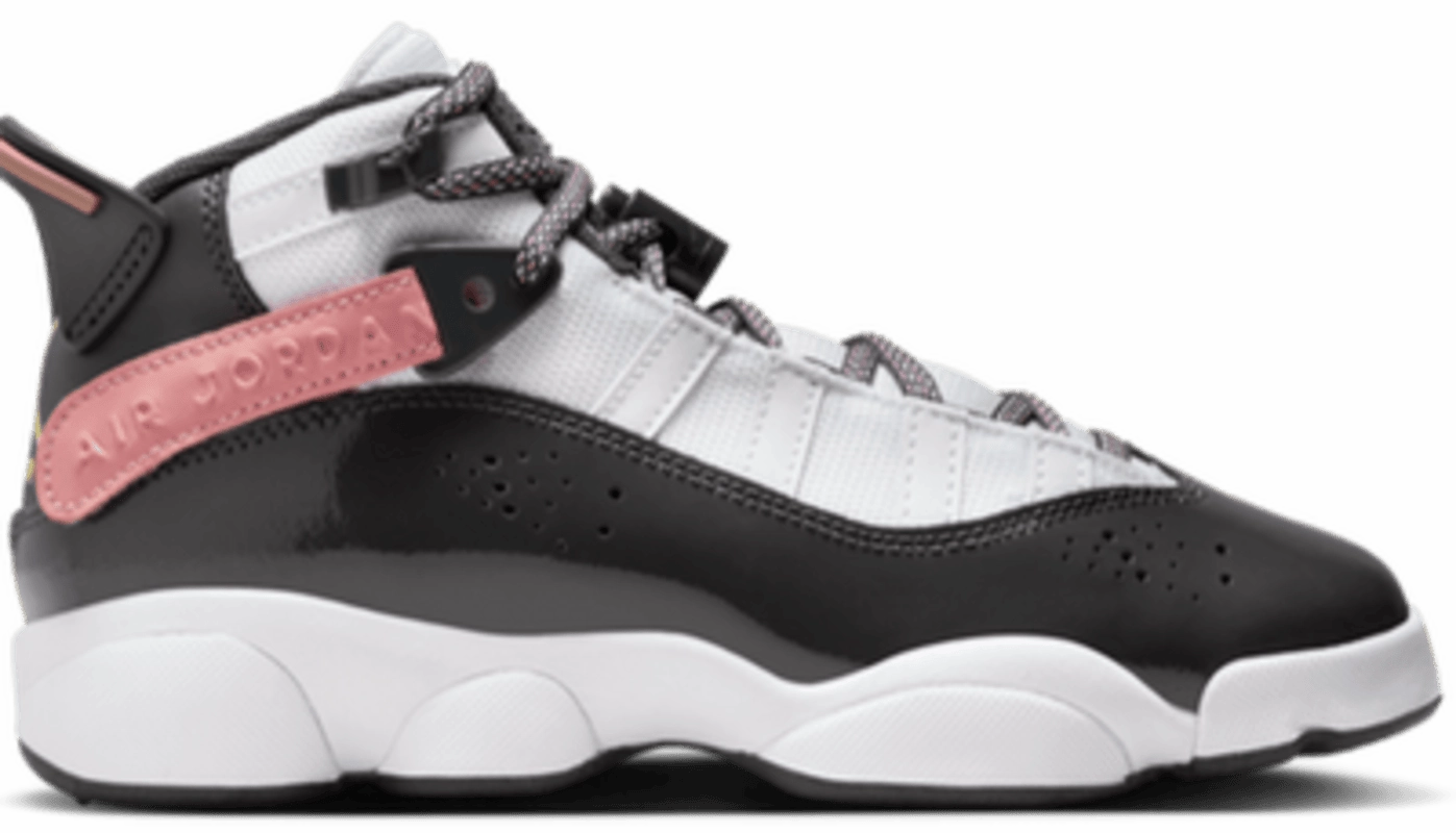 Jordan 6 Rings White Red Stardust Vapor Green Anthracite (GS) Girls Casual Shoes promo price