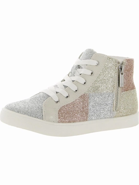Judy Girls Little Kid Faux Fur Lined High-Top Sneakers Affordable Casual Footwear for Girls
