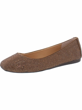 Juney Womens Rhinestone Square Toe Ballet Flats Womens Flat Shoes clearance