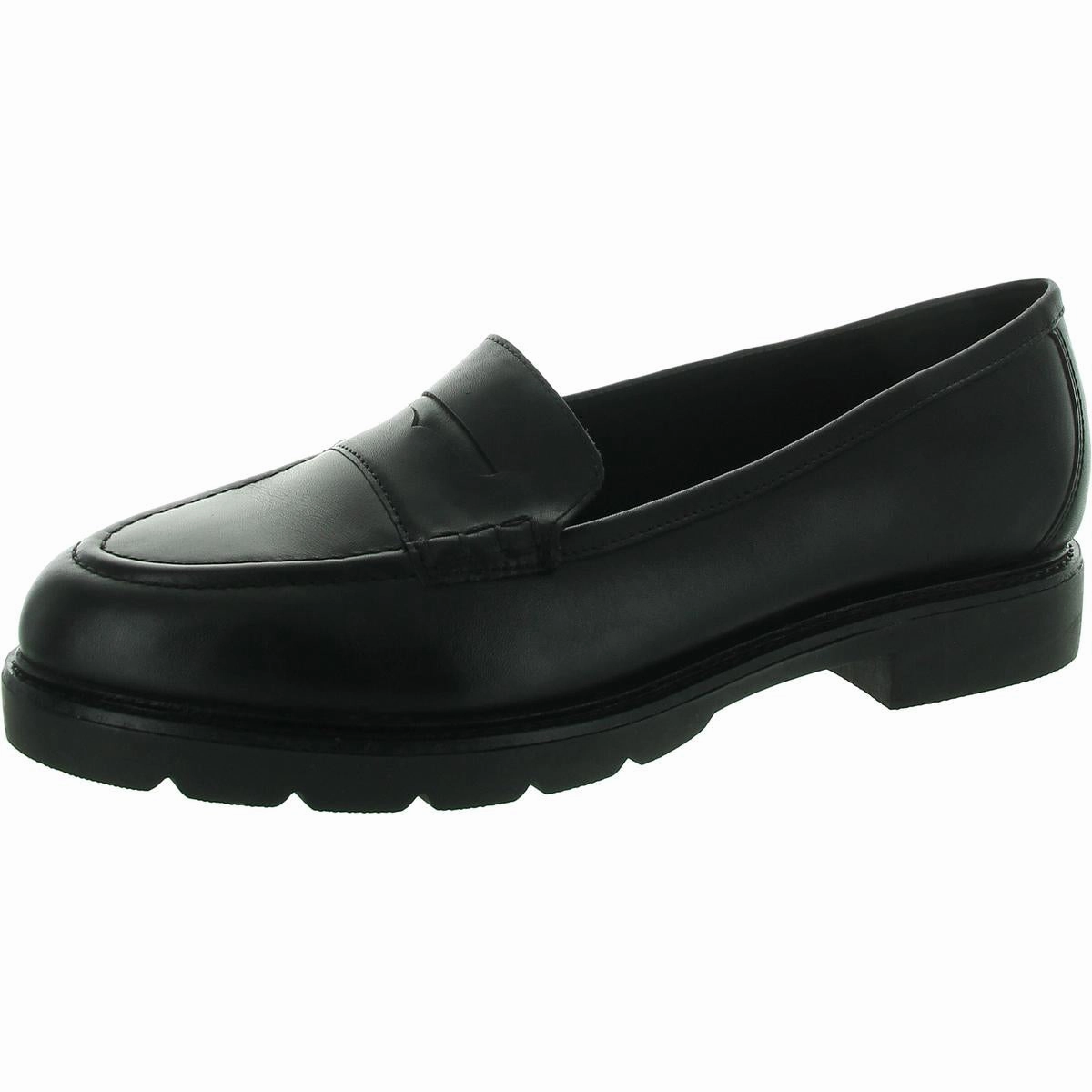 Kacey Penny Womens Padded Insole Leather Loafers Womens Fashion Flats cheap