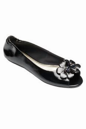 Kate Peep Toe In Black Patent Womens Flats special deals